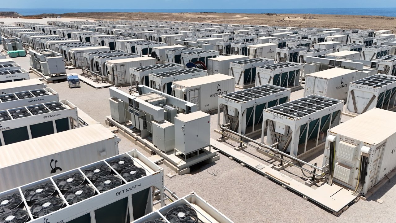 Aerial view of ALPS industrial Bitcoin mining farm in Oman
